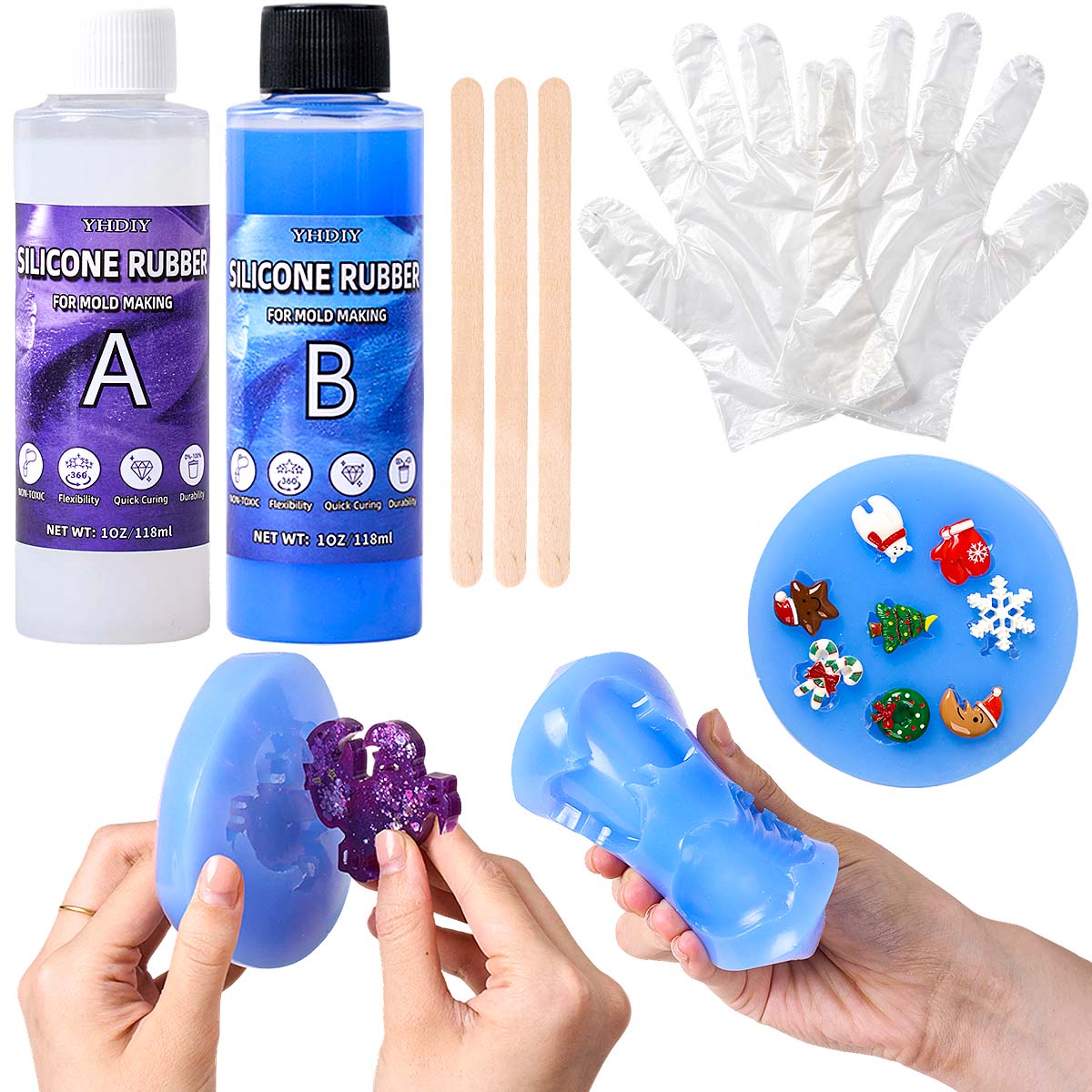Soap Making Silicone Molds - 118ml/296ml Silicone Mold Making Kit for