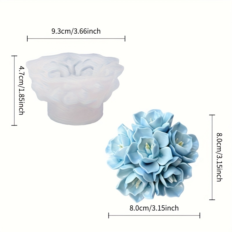 1 Hydrangea Candle Silicone Mo - Soap Making Silicone Molds 评论和价格