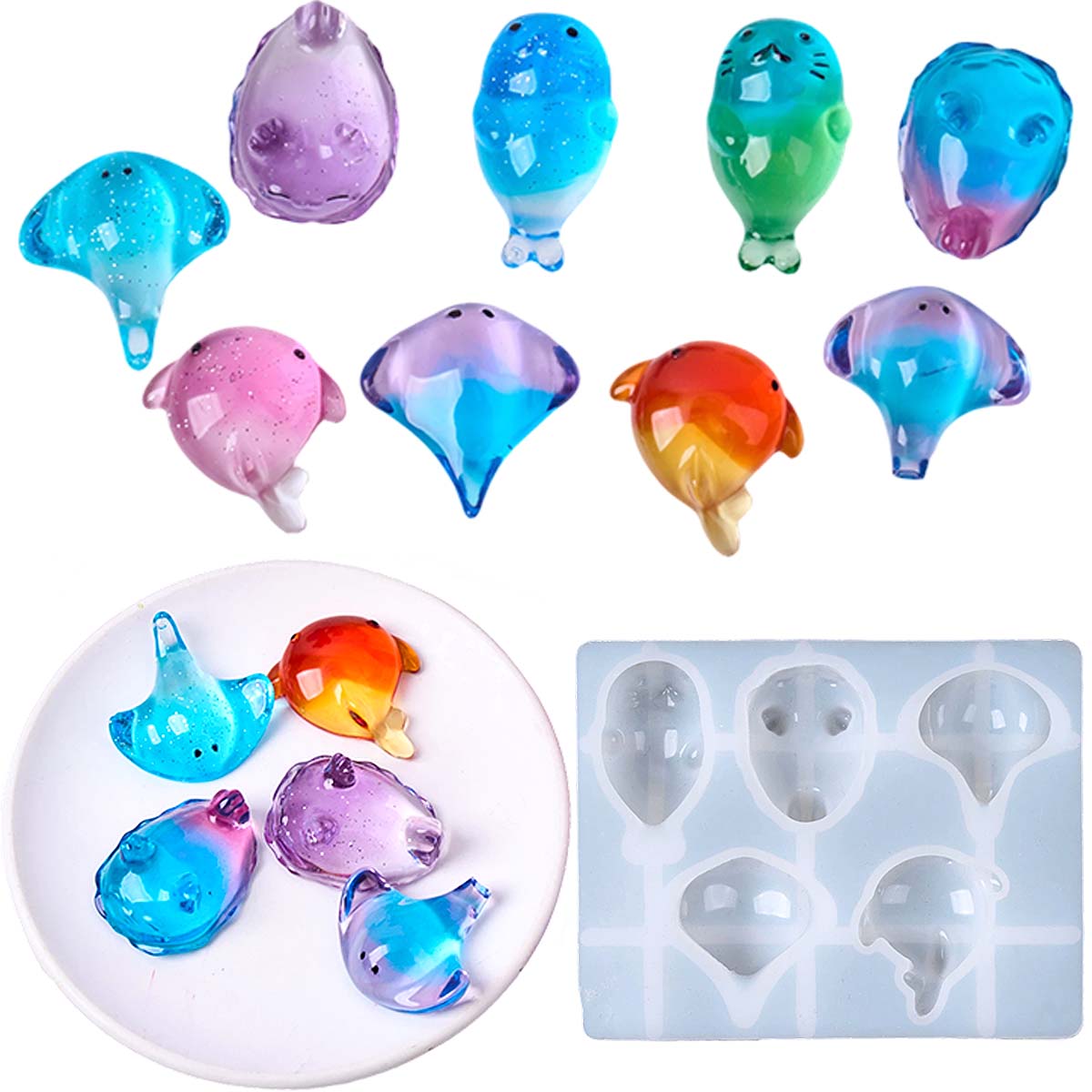 3D Healing Kawaii Manta Ray Wh - Soap Making Silicone Molds 评论和价格