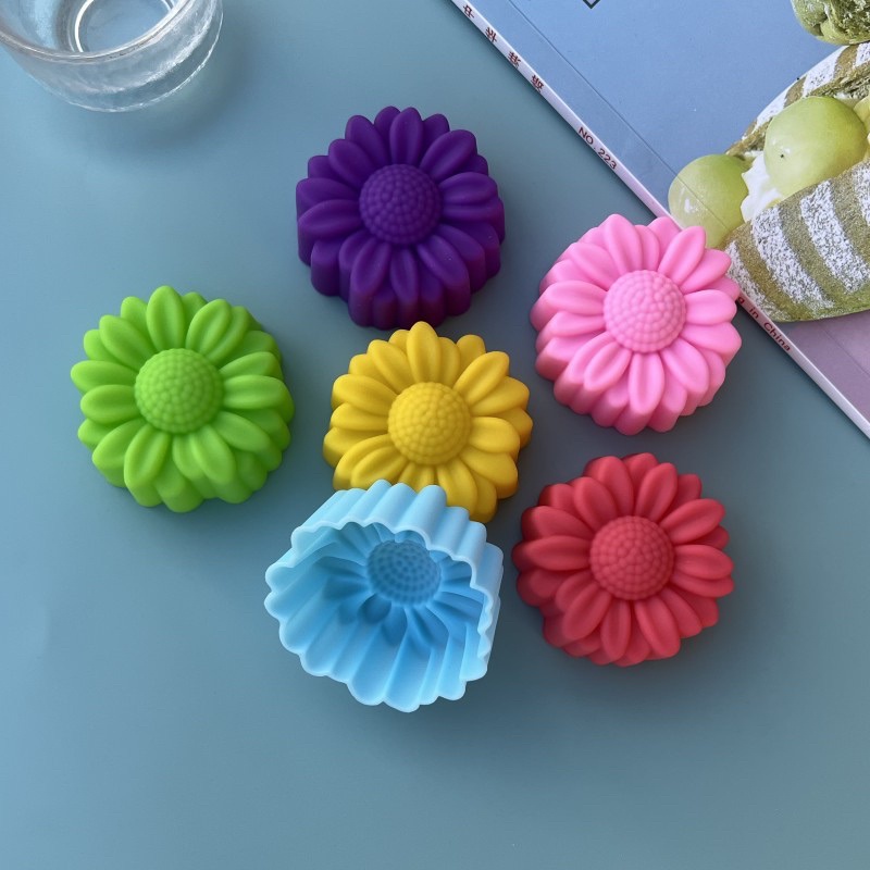 6 Pcs Set Non-Stick Flower Des - Soap Making Silicone Molds 评论和价格